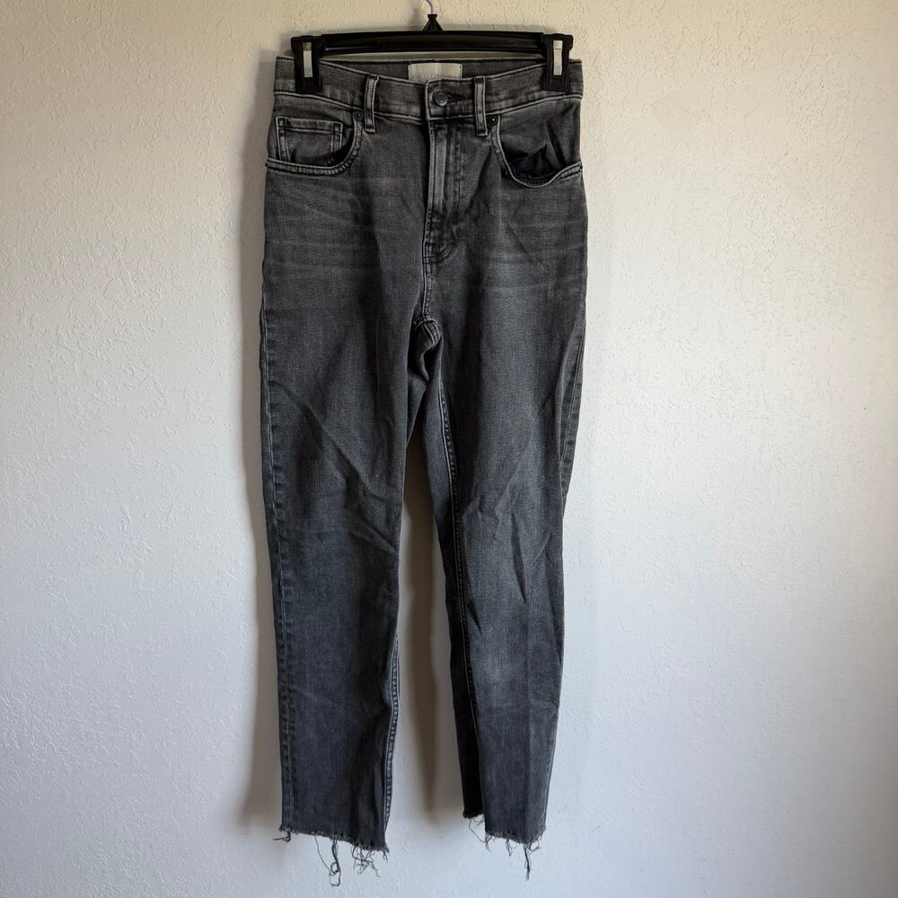 Everlane The Cheeky Jean Black Gray Washed Denim Raw Hem High Rise Womens 25